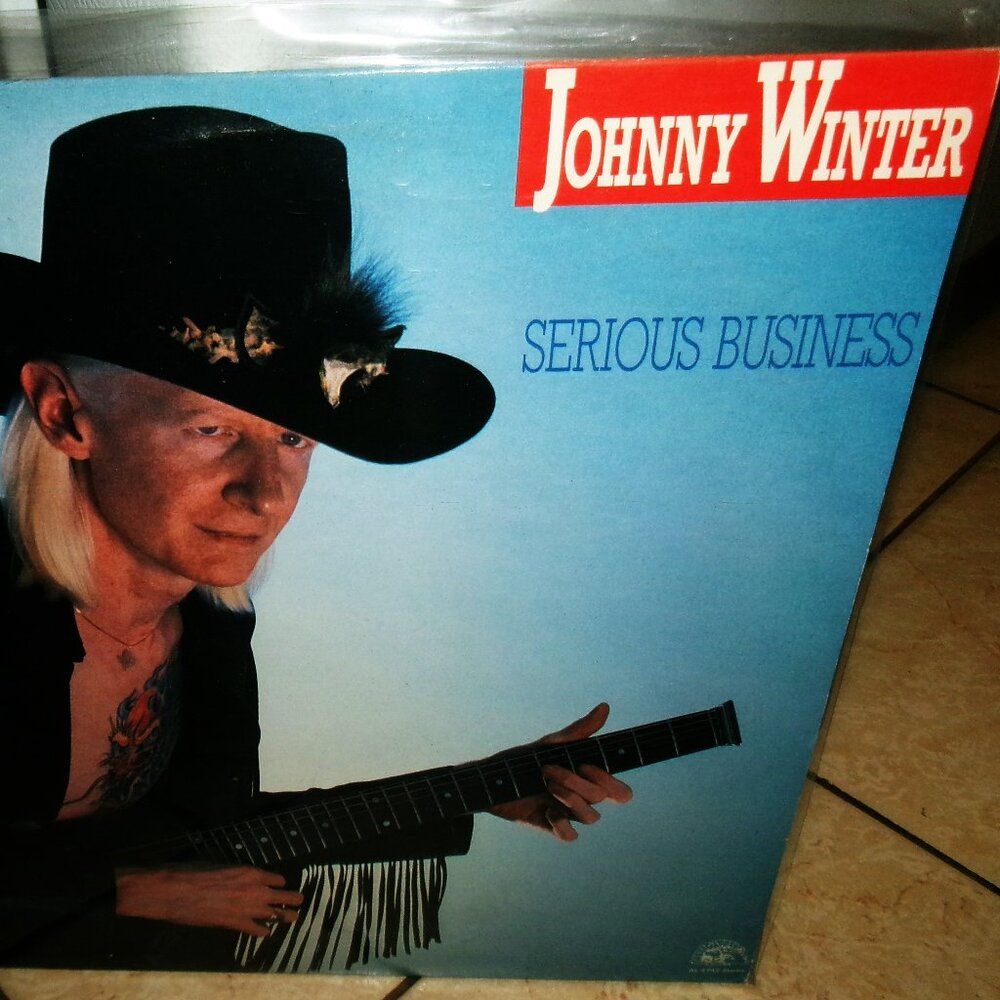 johnny winter serious business 1985 usa lp - texas blues rock guitar slinger